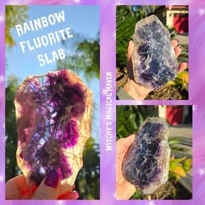 Rainbow Fluorite Crystal Natural Stone Slab